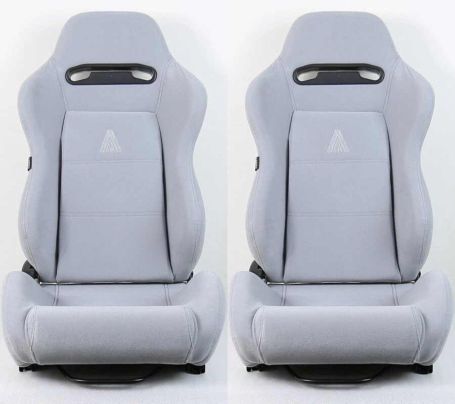 2 X ASIENTO DE CARRERAS RECLINABLE MICRO TELA GRIS TANAKA + DESLIZANTE PARA DODGE A Foto 1 de 4