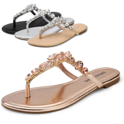 Sandálias tanga feminina verão com alça em T confortáveis sandálias chinelo casual - Imagem 1 de 2