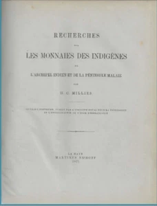 Investigación MONEDAS INDÍGENAS Archipiélago India Península Malaya 1871 Millies - Imagen 1 de 2