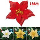 Christmas Flowers Artificial Flower Decorations Fake Glitter Hanging