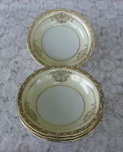 Vintage Noritake Bancroft Berry Bowls (4) Fruit Dessert Gold Floral Bands Marked - Picture 1 of 6