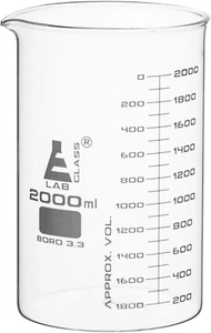Becherglas, 2000 ml - hohe Form - graduiert - Borosilikatglas - Eisco Labs - Bild 1 von 12