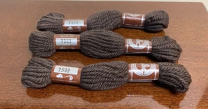 3 Skeins - DMC Laine Tapestry Yarn 100% Virgin Wool Dark Brown Color 7533 - Picture 1 of 3