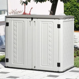 4.1 ft. x 3.4 ft Storage Shed Outdoor Storage Lockable for Trash Cans Yard Tools - Picture 1 of 10