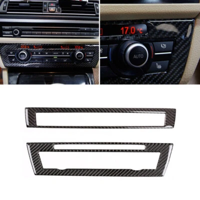 Carbon Fiber Air Condition CD Control Panel Trim for BMW 5 Series F10 2011-2017 - Image 1 of 4
