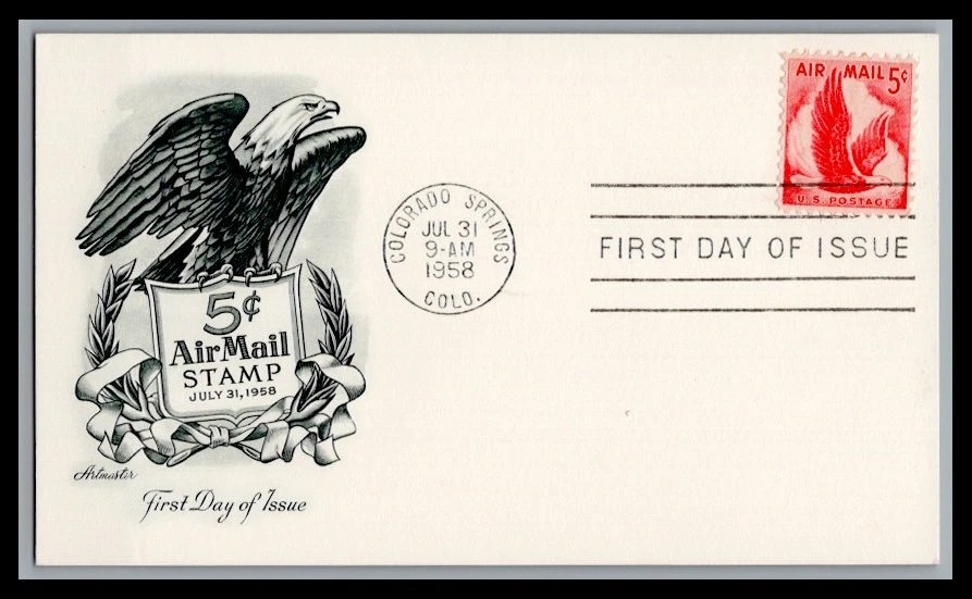 US FDC # C50 5c Eagle  Artmaster post card 1958, 9p632 - Image 1 of 1