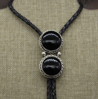Sterling Silver Bolo With Two Black Onyx Stones - Image 1 of 4
