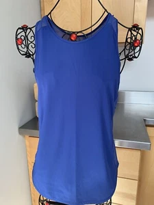 Lululemon Sculpt Tank II Cobalt Blue Mesh Sleeveless Shirt Workout Top 4 - Picture 1 of 12
