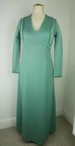 Maxi vestido verde aguacate Volup de colección años 70 de Prova - ganchillo de manga larga años 70 - Imagen 1 de 12