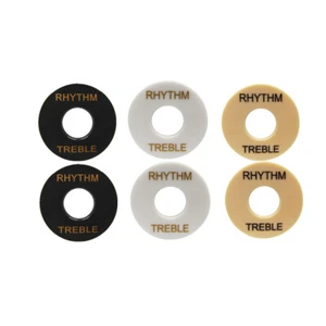 Set 6 Stck. SG LP Gitarre Schalter Ringe Höhen/Rhythmus Ring Unterlegscheiben weiß/schwarz/creme - Bild 1 von 11