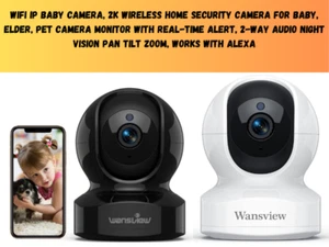 Indoor Wireless Security Camera 2Way Audio, Night Vision, Alexa, Pan-Tilt, Zoom - Picture 1 of 16