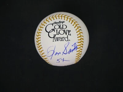 RON SANTO SIGNED OFFICIAL GOLD GLOVE BASEBALL WITH "5X" INSCRIPTION - JSA COA - Image 1 of 4