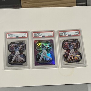 2022 PANINI PRIZM BOBBY WITT JR. PSA RC'S White Wave(8), Base(9), Purple(9) Lot3