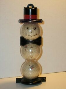 Vintage 1960's1965 DUNLOP#1 Golf Ball Snowman Sleeve 3 Unused Christmas Ornament