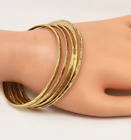 Bracelets à enfiler or 18 carats vermeil argent sterling martelé Véronese Italie