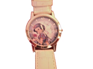 Disney MZB Snow White Silver Tone Watch Genuine Leather White Band PRS428 - Picture 1 of 5