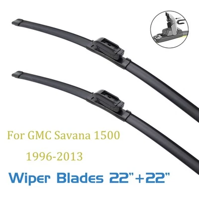 2, Windshield Wiper Blades for GMC Savana 1500 1996-2013 22" Front  All Season - Image 1 of 4