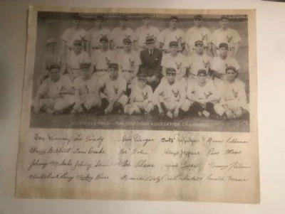gran imagen antigua - 17x14 - Campeones de béisbol de ligas menores de Nashville Vols - 1940 Foto 1 de 4