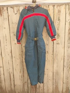 VTG Sears Insulated Snowmobile Snow Suit Hooded Coveralls Med 14-16 REG - Picture 1 of 8