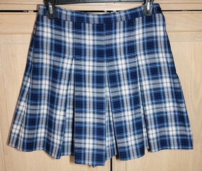 Прозрачная синяя клетчатая школьная форма тройная коробка складка разделенная юбка для девочек/подростков размер 16 - Изображение 1 из 4