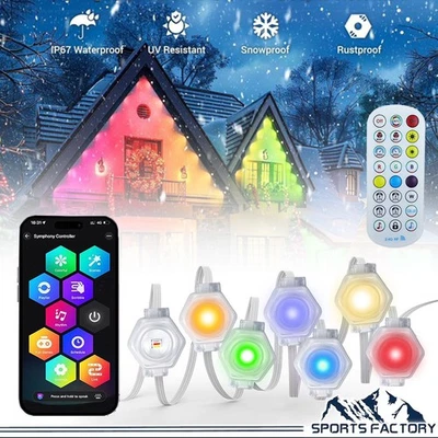 50FT Smart Permanent Outdoor Lights RGB Waterproof Eaves Lighting Decor w/Remote - Image 1 of 4