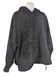 Old Navy, Women's, Faux Sherpa Hoodie, Black, Size 2X - Picture 1 of 3