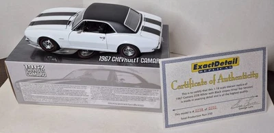 1967 Chevrolet Camaro Z/28 Exact Detail Replicas Diecast 1:18 Car - White/Black - Image 1 of 4