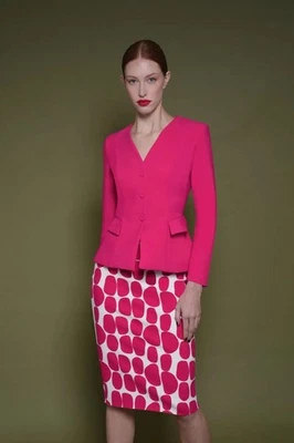 nwt Chiara Boni Deura Jacket Blazar in Lampone Pink $750    Sizes 10 and 12 - Image 1 of 4
