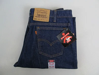 Vtg 90s Levis 550 Jeans Mens 34x32 Blue Relaxed Fit Tapered Leg Orange Tab NWT - Image 1 of 4