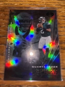 2020 Panini Illusions Retail Black Foil RC Jalen Hurts #11 Philadelphia Eagles - Foto 1 di 2