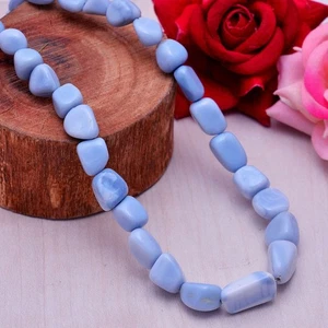 Natural Blue Opal Tumble Beads Necklace | Handmade Nuggets Gemstone Necklace - Picture 1 of 4