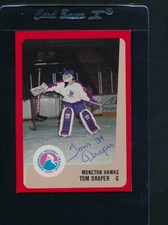 1988/89 Pro Cards Tom Draper Moncton Hawks Signed Auto *C9809