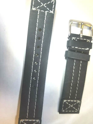 Jeep Per Campo Cinturino Nero Natrual Pelle Models 20mm Vedi Elenco - Immagine 1 di 2