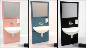Puppenstube Miniatur modernes Wandwaschbecken im Maßstab 1:12 in 3 Farben - Bild 1 von 4