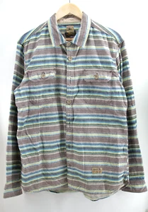 PRPS Goods & Co Striped Multicolor Flannel Button Up Shirt Size XL - Picture 1 of 8