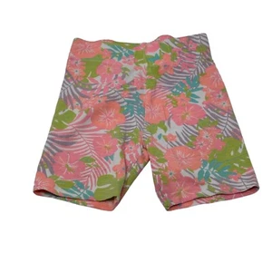Tommy Bahama Girls Pink Hibiscus Flowers Palms Casual Summer Shorts S (4) 4T - Picture 1 of 4