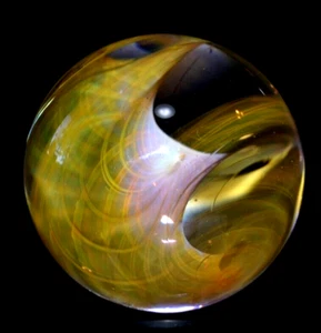 KOHÄSIONSGLAS MARMOR/1,940" - GOLDENROD TORNADO - MANDARINE, GELB, MAGENTA, ROSA, ORG - Bild 1 von 15