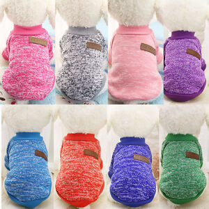 Winter Warm Dog Clothes Puppy Jacket Coat Solid Color Dog Shirts Puppy Sweater
