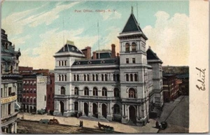 Postal de colección década de 1910 ALBANY, Nueva York ""Oficina de Correos"" edificio/Street View - Imagen 1 de 2