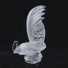 ROOSTER Cockerel LALIQUE Glass Crystal Paperweight 8 1/4' Head Down Tail Up FLAW