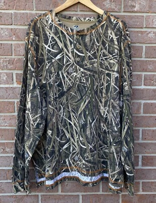 Mossy Oak Blades Camo Waffle Thermal Henley Long Sleeve Shirt Men’s 3XL - Image 1 of 4