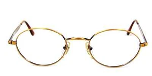 Nuevas gafas ovaladas de metal negro oro negro para mujer y hombre década de 1990 Italia nuevo de lote antiguo - Imagen 1 de 10
