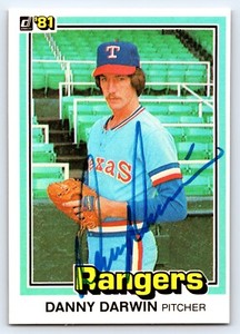 1981 Donruss Danny Darwin #147 Autograph / Signed in person Texas Rangers