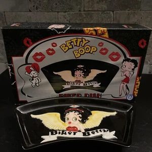 Betty Boop Biker Dish Black Angel Wing Biker Betty Ceramic Key Holder Plate - Picture 1 of 6