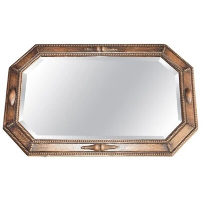 ANTIQUE EDWARDIAN CIRCA 1910 SCOTTISH WALL MOUNTED CARVED BOBBIN TURNED MIRROR - Image 1 of 4