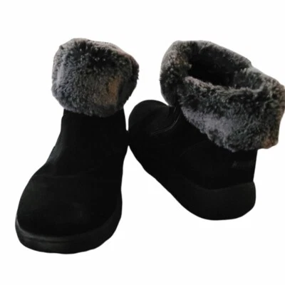 Khombu Jessica All Weather Botas Botín Negro 7M Otoño Vibraciones Escuela Cuero Superior Foto 1 de 4