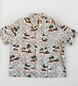Camisa de seda hawaiana vintage de St. John’s Bay para hombre 2XLT Palm Island manga corta - Imagen 1 de 20