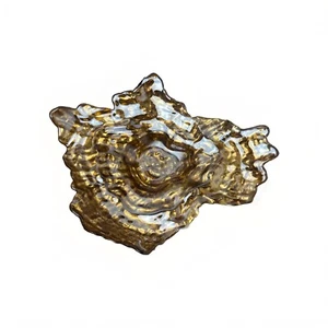 Arda Glassware Gold / Golden Clam 18 inch Bowl Handmade Turkey Iridescent - Picture 1 of 22