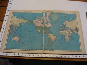 Vintage 22 x 14"  MAP 1895--THE WORLD - Picture 1 of 1