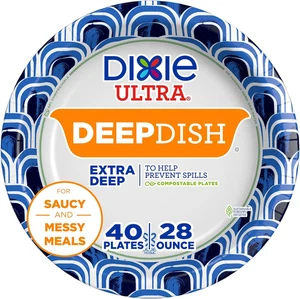 Ultra, Deep Dish Pappteller, 28 Oz, 40 Stück, Schwerlast, Mikrowellengeeignet, Einweichen - Bild 1 von 12
